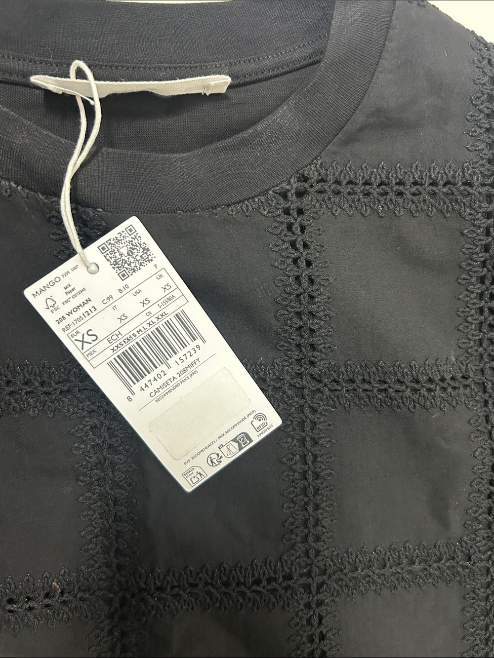 NWT (size small) Mango EMBROIDERED DETAIL T-SHIRT - Picture 6 of 7
